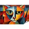 islandburner JBZJ-PKL Poster XXL astratto gatto pittura stile Pablo Picasso animali domestici Arte Premium Immagini foto foto