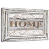 Feeby Quadro Tela Non Tessuta Iscrizione Casa Shabby Chic 60x40 cm Decorazione murale Immagini Moderni Soggiorno Cornice Illusione Legno beige