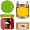 KADAX 10 vasetti mini da 40 ml con coperchio avvitabile da 43 mm, vasetti per conserve, vasetti per spezie con coperchio, vasetti per caduta, vasetti da assaggio, vasetti per marmellate, piccoli