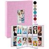 GPIRAL Instax Album Foto 208 foto verticali - Copertina in Lino, Finestra Anteriore, Polaroid Album Foto 2x3 Compatibile con Fujifilm Instax Mini Film, Rosa