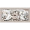Lupia - Quadro moderno, per soggiorno camera da letto, con cornice BOSTON colore BEIGE, 50x100 cm, ANGELS IN FLOWERS MIX stampa su pannello in legno, stile sacro Angeli