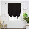 SIMPVALE Tende oscuranti corte a pacchetto con legatura, isolamento termico, con tasca per bastone, per camera da letto, soggiorno, cucina, bagno (colore: nero, 80 x 120 cm), HHT1110