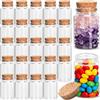 Acetiti 24 Pezzi 40ml Mini Bottiglie di Vetro, Trasparenti Bottiglia Provette Vetro con Tappo a Vite per Spezie, Caramella, Perline, Liquido, Campioni, fai da te, decorazioni, Feste
