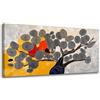 Lupia Quadro Tela Canvas World TREE GRAND POIS 52x122 cm, Albero della Vita | Stampa artistica pronta da appendere, telaio legno 1,6 cm, per soggiorno camera da letto capezzale ufficio