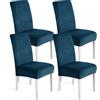 Ystyle Morbido Velluto Coprisedie con Schienale 4 Pezzi, Turchese | Coprisedie Cucina Elasticizzati, Fodere Sedie Universale Soggiorno, Chair Cover Antimacchia, Moderno Fodere per Sedie