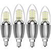HZSANUE Lampadine Candela LED E14 12W, Equivalente Lampadine Incandescenza 100W, 6000K Bianco Freddo, 1350LM, Piccole Lampadine Candela Vite Edison, 4 Pack