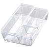 Generic 4 confezioni di organizer per cassetti in plastica trasparente - Contenitori modulari impilabili per utensili da cucina, trucco e forniture per ufficio - Design a profilo sottile adatto per comò