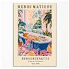 GAINOW Poster vintage Henri Matisse, divertente da bagno con motivo animale, stampa divertente con simpatica foca nella vasca da bagno, decorazione da parete rosa dopamina, 30 x 40 cm, senza cornice
