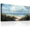 MHARTK66 Quadri Moderni Soggiorno Grandi, 50x100 cm Stampe da Parete Barca a Vela in Riva al Mare, Quadro Camera da Letto Su Tela Decorazioni Parete Bagno Cucina Ufficio Sala Da Pranzo