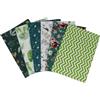 Jukway Tessuto di Cotone al Metro, 6 Pezzi 50 x 50 cm Stampati Tessuti e Stoffe a Metro 100% Cotone, per Cucito Creativo, Patchwork, Fai da Te, trapuntatura, Decorazione, Lavori manuali (Verde)