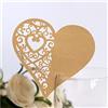 GIVBRO 50PC Tabella segnaposto scavato a forma di cuore carta di nome bouquet biglietto di auguri per matrimonio vino tazza di vetro decorazione della tavola oro chiaro