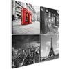 murando - Set di Quadri Moderni per Soggiorno, Parigi e New York, 60x60 cm | (4 pz. 30x30 cm ognuno), Quadro Moderno, Murale Arte, Stampe da Parete, Resistenti Allo Sbiadimento, Produzione Europea