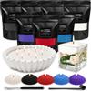 LINGQIAN 1,8 kg Candele di sabbia perlata 5 colori con 50 stoppini | Kit Candela perlata di cera di sabbia con 6 profumi, Ciotola ondulata in ceramica e tazza in vetro, accendino, spegnicandela