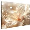 MuchoWow© Stampa Su Tela Decorazioni Pareti Canvas Grandi Dimensioni Quadri | 60x40 cm - Con Cornice Moderni Quadro Soggiorno Foto Camera Da Letto Muro Fiore - Bianco - Glitter - Oro - Moderno