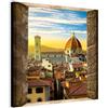 Wallazz Quadro su Tela Toscana - Quadri Moderni Soggiorno - Firenze, Pisa, Siena, Livorno, Massa, Cortona, Montalcino - Stampa su Tela Canvas HD - Quadro Moderno Soggiorno 60x60 cm