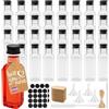 Mispudin 32Pz Mini Bottiglie per Alcolici, 50ml Bottigliette Liquore Mignon, Riutilizzabili Bottiglie Piccole Liquore Vuote in Plastica con Imbuto, Cartellino, per Bomboniere, Matrimoni, Feste