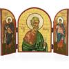 NKlaus Icona Sant'Andrea (Apostolo) Trittico in legno MDF 25x16cm Cristiano 13803