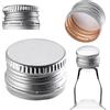 KADAX Tappo a vite 28 x 18 mm, tappo in alluminio, tappo per bottiglie di vino, succhi e liquori, 10 pezzi (argento)