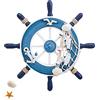 Hosh Timone Decorativo per Barca, Volante Nautico in Legno, per Decorazione Murale (Blu)