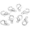 GIVBRO 50 pezzi Chiusure a Granchio di Aragosta per Portachiavi Braccialetto Creazione Gioielli Accessori Artigianato Fai da Te Argento, 10mm