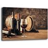 Printerland Quadro Moderno CANTINA VINO BOTTE Quadri moderni Cucina Ristorante PUB su tela da Parete XXL grande Stampa su tela canvas Sala Pranzo Decorazione Murale muro Arredo (30x40 cm, 5)