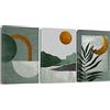 Artscope Stampe e Quadri su Tela 3 pz. Zen Immagine Fotografia Murale Tela Wall Art Bel Regalo per Home Decor Ristorante Cucina Regalo di Anniversario Compleanno 30x40CM