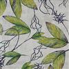 Kt KILOtela - Tessuto Arredo Cotone Stampato Digitale, Rivestire, Foderare, Divani, Tavolo, Sedia, Tende, Cuscini, 100 cm Lunghezza x 280 cm Altezza, Foglie di Posidonia, Verde, Blu, Grigio ─ 1 Metro