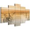 B&D XXL - Quadri Moderni per Camera da Letto, Paesaggio Marino, 150x75 cm | Chiodi Inclusi, 5 Pezzi, Quadro Moderno, Pannelli Decorativi, Murale Arte, Natura, Resistenti Allo Sbiadimento, Spiaggia