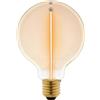 Suprema, Lampadina LED Decorativa Forma Globo Con Effetto Filo Di Luce Sospeso, Attacco E27, 220-240V, Luce Calda, 2,2W, Dimensioni 95x138 mm, Non Dimmerabile (Ambra)