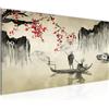 Runa Art Quadri Moderni Giappone L'immagine Tela Non Tessuta Soggiorno Camera da letto Giapponese Motivi Marrone Rosso 050712a