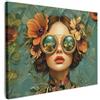 MuchoWow© Quadri Grandi Dimensioni Quadretti Da Parete Quadro Moderno | 40x30 cm - Camera Da Letto Stampa Foto Su Tela Soggiorno Cornice Decorazioni Donna - Fiori - Farfalle - Natura - Vintage