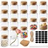 Rliocvhe 20 Pezzi Mini Bottiglie Vetro con Tappo in Sughero 50 ml Mini Barattolini Vetro Piccoli,Barattolo Porta di Spezie,Vasetti Vetro Piccoli per Decorazioni, Feste, Spezie da Cucina, Regalo per Ospiti