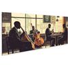islandburner Quadro su tela musicista jazz in un caffè soleggiato per soggiorno amanti della musica caffetteria immagini poster