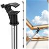 KELVYNTA Asta per Lucernari 1,9 m in Acciaio Inox, Bastone per Finestre da Tetto con Gancio Universale, per Lucernari Velux GGL/GGU, Tende e Tapparelle, Asta di Comando per Finestre Difficili da Raggiungere