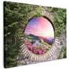 MuchoWow© Quadri Moderni Soggiorno su Tela Quadro Canvas Foto Dipinti | 40x30 cm - Camera da Letto Decorazioni Pareti Paesaggio - Fiori - Vista dalla finestra - Montagna