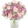 SOMYTING Bouquet di Peonie Artificiali in Seta - 2 Mazzi per Feste di Nozze, Centrotavola e Decorazione per la Casa (Rosa)