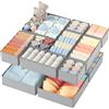 DIMJ Organizer Cassetti, 12 Pcs Non Tessuto Cassetto Organizer, Divisori per Cassetti, Scatola di Immagazzinaggio Pieghevole, Grigio Classico