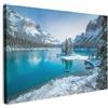 MuchoWow© Quadro su Tela Stampe da Parete Quadri Cucina Camera da Letto | 60x40 cm - Dipinto Arredamento Casa Paesaggio - Neve - Inverno - Acqua - Montagna