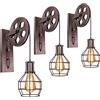 PETITES ECREVISSES Lampada da Parete vintage E27 Applique da Parete Interno Industriale Illuminazione a Soffitto Retro Edison per Camera Soffitta Ristorante (Ruggine Rossa - 3 pezzi)