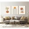 MKHFUW Quadri Decorativi Moderni Boho, Immagini Estetiche di Piante, Paesaggio Naturale Spiaggia, Quadri d'Arte Astratta da Parete Set di Poster Bohémien, Senza Cornice (40 x 60 cm, 3 Pezzi, Poster-07)