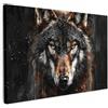 MuchoWow© Stampa Su Tela Decorazioni Pareti Canvas Grandi Dimensioni Quadri | 90x60 cm - Con Cornice Moderni Quadro Soggiorno Foto Camera Da Letto Muro Animali - Lupo - Ritratto - Marrone - Nero