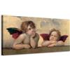 Generico Raffaello - Due angeli dalla Madonna Sistina - quadro stampa su tela con telaio in legno - 80x40 cm