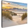 MuchoWow© Quadro Su Tela Grandi Dimensioni Quadri Moderni Soggiorno Stampa | 40x30 cm - Di Foto Decorazione Camera Letto Da Parete Con Cornice DipintiSpiaggia - Duna - Erba - Tramonto - Mare