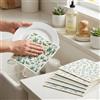 Generic Confezione da 6 strofinacci svedesi con motivo geometrico floreale - panni in fibra assorbenti riutilizzabili per cucina assorbenti lavabili strofinacci ad asciugatura rapida 19 x 17 cm