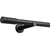 Deco-Raum Asta per tende su misura 25 mm, supporto da parete stile tubo terminale cilindro nero opaco su misura senza anelli 180 cm