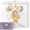 F.LLI BONELLA FRATELLI BONELLA - Quadro Angioletto con Palloncini per Bambini - Quadro in Legno 19x19 cm con Scatola Regalo - 100% Made in Italy