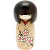 Usaburo Kokeshi Usaburo, bambola giapponese Kokeshi, kimono marrone di Kimiko