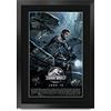 HWC Trading FR Jurassic World Poster stampati con foto di Chris Pratt autografato, per i fan di cimeli e di film, formato A3, con cornice