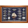 Sea4You Lavagna nodo con 19 nodi, in legno, ottone/vetro, 51 x 31 cm