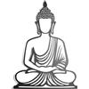 keluly Decorazione in metallo. Scultura da parete galleggiante, con ombre, realizzata in acciaio. (43 x 31 cm., BUDDHA)
